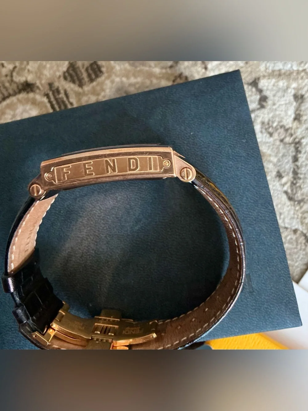 Authentic FENDI QUADRO CHRONOGRAPH DRESS watch w box and card 🔥🔥